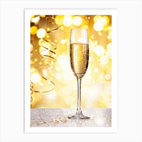 New Year Champagne Art Print