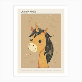 Unicorn With Hair Muted Pastels 1 Poster Art Print