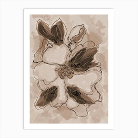 Magnolia Sepia Art Print