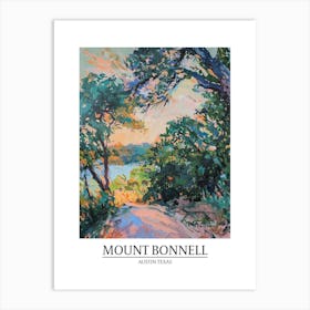 Mount Bonnell Austin Texas Oil Painting 2 Poster Art Print