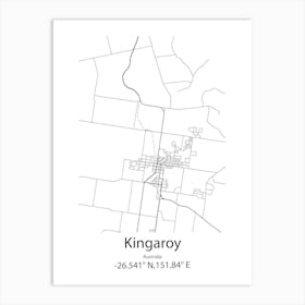 Kingaroy,Australia Minimalist Map Art Print