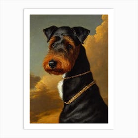 Airedale Terrier Renaissance Portrait Oil Painting Art Print