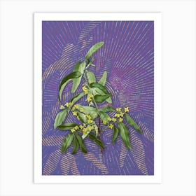 Vintage Russian Olive Botanical Illustration on Veri Peri n.0348 Art Print