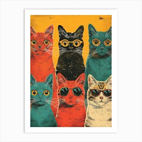 Cats In Sunglasses Art Print