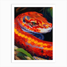 Red Tailed Boa 1 Snake Painting Art Print