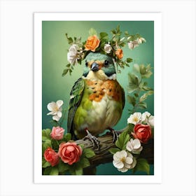 Bird In A Flower Crown 4 Art Print