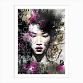 Asian Girl Impressionist Abstract Art Print
