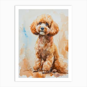 Poodle Watercolor Painting 4 Art Print