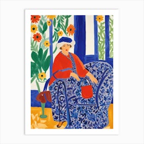 Matisse Inspired A girl and blue dress Art Print