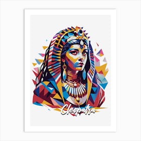 Cleopatra 2 Portrait WPAP Pop Art Art Print