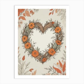 Default Draw Me A Heartshaped Wreath Of Wildflowers Representi 0 Art Print