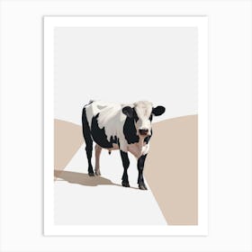 Cow On The Road Art Print