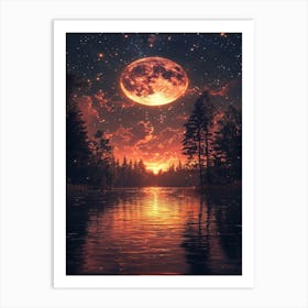 Full Moon In The Sky 5 Art Print