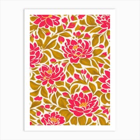 Magnolia Floral Print Warm Tones1 Flower Art Print