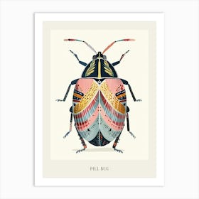 Colourful Insect Illustration Pill Bug 7 Poster Art Print