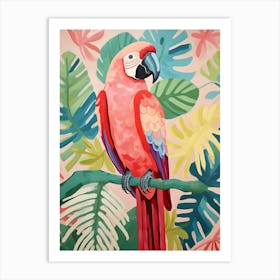 Pink Scandi Macaw 4 Art Print