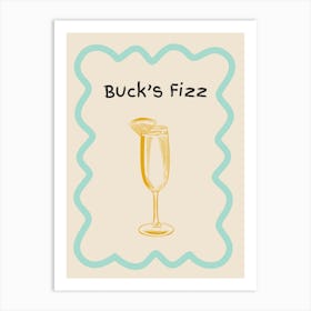 Bucks Fizz Doodle Poster Teal & Orange Art Print