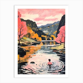 Wild Swimming At Rydal Water Cumbria 3 Art Print