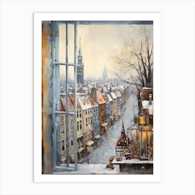 Winter Cityscape Bruges Belgium 4 Art Print