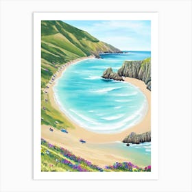 Durdle Door Beach, Dorset Contemporary Illustration   Art Print