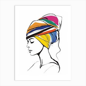 African Woman In A Turban 20 Art Print