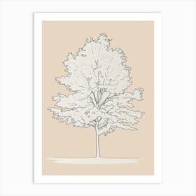 Maple Tree Minimalistic Drawing 2 Art Print