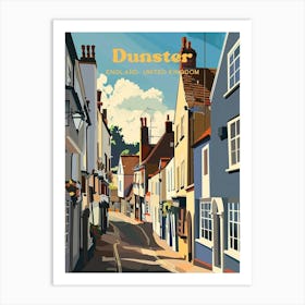 Dunster England Vintage Style Travel Art Art Print