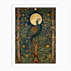 William Morris Peacock In The Forest 4 Art Print