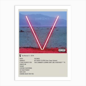 V By Maroon 5.2014 Poster 2 Art Print