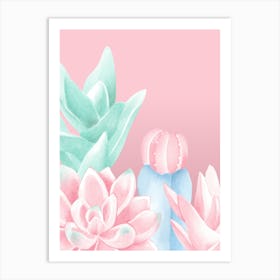 Watercolor Succulents Art Print