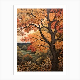 Black Ash 3 Vintage Autumn Tree Print  Art Print