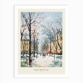 Winter City Park Poster Parc Monceau Paris France 2 Art Print