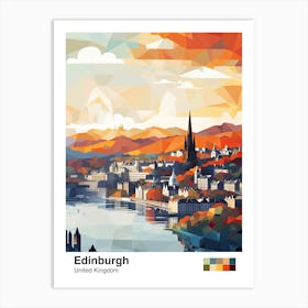 Edinburgh, United Kingdom, Geometric Illustration 3 Poster Art Print