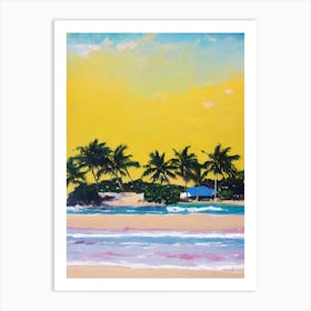 Galley Bay Beach, Antigua Bright Abstract Art Print