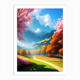 Landscape Painting, Landscape Painting, Landscape Painting, Landscape Painting 14 Art Print