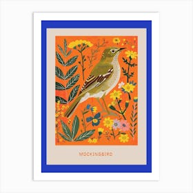 Spring Birds Poster Mockingbird 1 Art Print