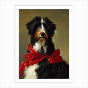 Bearded Collie Renaissance Portrait Oil Painting Art Print