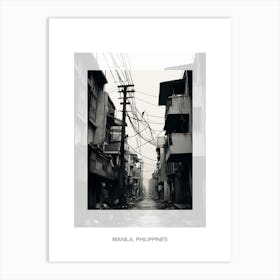 Poster Of Manila, Philippines, Black And White Old Photo 2 Art Print