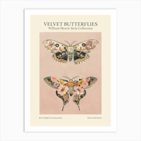 Velvet Butterflies Collection Butterfly Elegance William Morris Style 7 Art Print