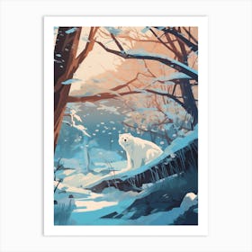 Winter Polar Bear 3 Illustration Art Print