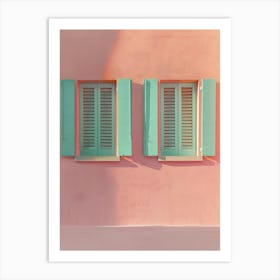 Shutters On A Pink Wall Art Print