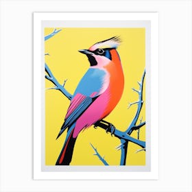 Andy Warhol Style Bird Cedar Waxwing 3 Art Print