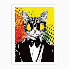 Super Cool Cat Illustration Pop 4 Art Print