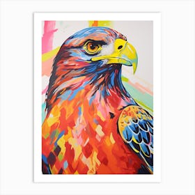 Colourful Bird Painting Red Tailed Hawk 4 Art Print