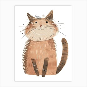 Manx Cat Clipart Illustration 1 Art Print