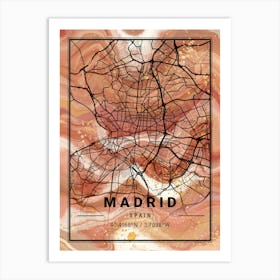 Madrid Map Art Print