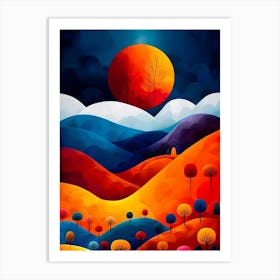 Sunset In The Mountains 10 Art Print