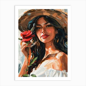 Woman In A Hat 83 Art Print