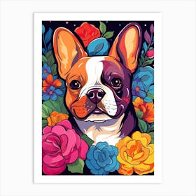 Corgi Portrait With A Flower Crown, Matisse Painting Style 2 Art Print