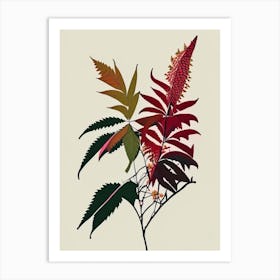 Poison Sumac Minimal Line Drawing 3 Art Print